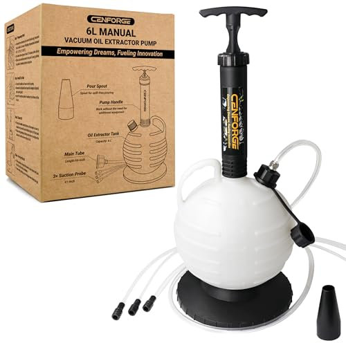 CENFORGE 6L Manual Vacuum Oil Extractor Pump, Fluid Extractor Pump, Oil Change Pump for Automotive, Lawn Mowers, Boats, Jet Skis, Multi-Scenario Applications (Portable) (6L Oil Extractor Pump Manual)
