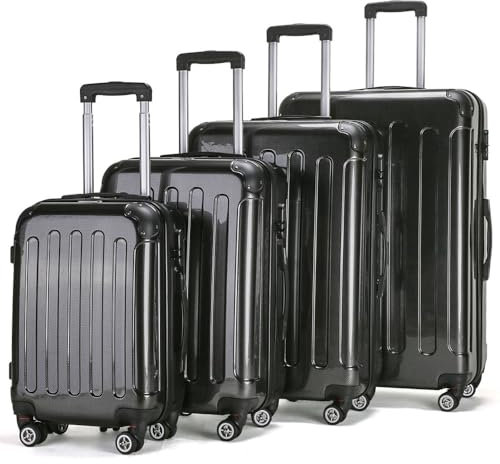 Herolite NP-001 Trolley/Reise-Koffer (Schwarz, Set 4-TLG)