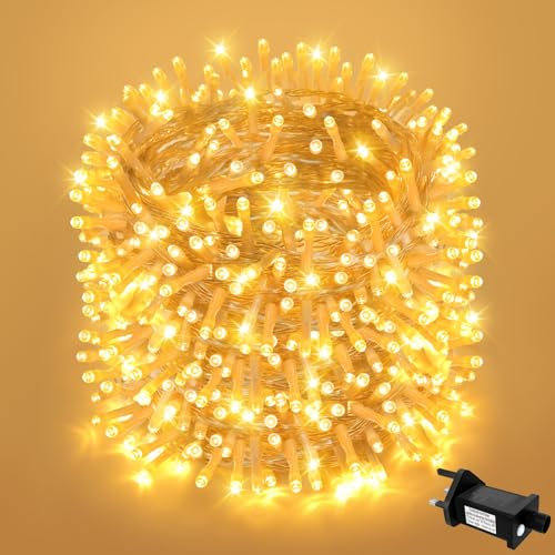 FFZZKJ 8 Modes Fairy Lights Plug in 131Ft/40M 400 LED String Lights Mains Powered Indoor/Outdoor with Timer IP44 Waterproof for Christmas, Bedroom, Gazebo, Garden, Warm White