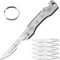Utility Knife Multi Functional Pocket Tool Folding Heavy Duty Carpet Cutter with 10 Replacement Accessory 420 Stainless Steel Box Cutter