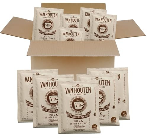 VAN HOUTEN - 50 doses individuelles de chocolat au lait en poudre 23 g