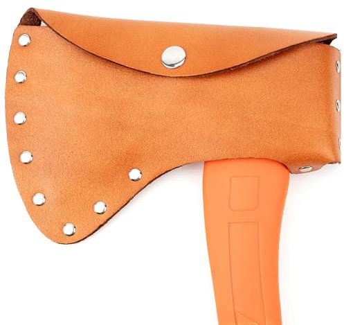 Linkidea 15 Handle Axe Sheath & Holster - Durable Leather Camping Blade Cover for 4- 4.3 Axes (Brown)