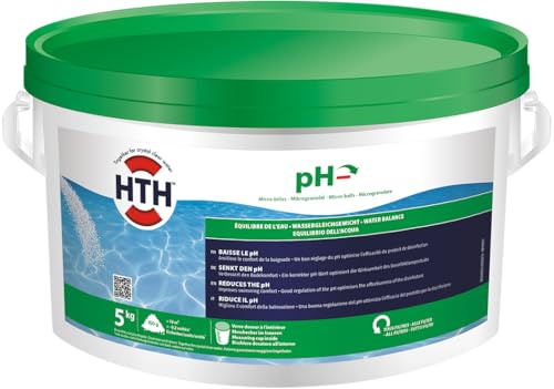 HTH Granulés pH Minus - 5 kg - Réducteur de Valeur de pH pour Piscine