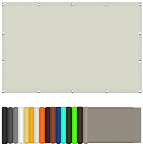 Sonnensegel Wasserdicht Rechteckig 150 x 290 cm Reißfest,Wetterbeständig Garten UV Schattennetz,Sonnensegel Balkon mit Seil für Sonnenschirme Gärten Balkone, cremefarben