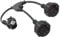 Doppelstecker für Steckdose, Doppelstecker16A/250V/Max, Verlängerungskabel kurz mit steckdosenadapter 2fach schuko, Doppelstecker schuko für Küche, Büro, Zuhause Schwarz