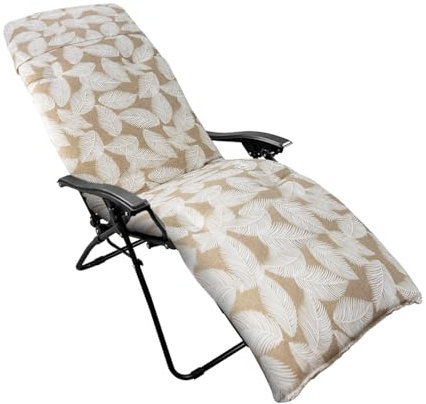 CHELY INTERMARKET Cojín Acolchado 180x55x8cm Pluma Beige Exterior Tumbonas Sillas Jardín Terraza Cómodo Poliéster Respaldo Largo Palets Reclinables Sujeción Elástica Vacaciones