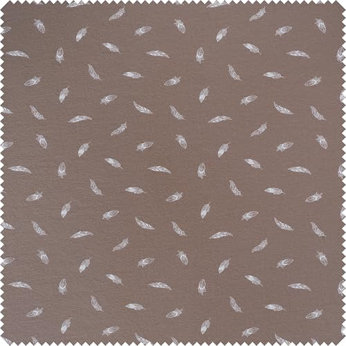 VBS Marktplatz Jersey-Stoff Federn Taupe 145 cm Breite Dekostoff Meterware Nähen Sommerstoff Nähprojekte Bekleidungsstoff DIY