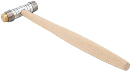 Martillo Pequeño de Doble Cara, Antigolpes y Ergonómico | Golpea metales y piedras sin marcar, agarre antideslizante para largas sesiones, cabeza de latón y plástico, ideal para joyer