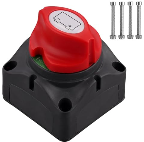 Justech Interrupteur principal 12-48V 275A, Coupe Circuit Batterie ON/OFF avec Bornes en Cuivre, étanche IP45 pour Voiture, Bateau, Caravane, Camping-car, Quad, UTV, Camion