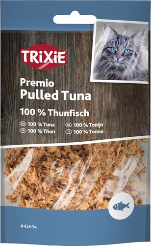 TRIXIE Katzenleckerli Premio Pulled Tuna mit Thunfisch – 30 g | Leckere Belohnung für jeden Tag – zart gezupfte Stückchen, ideal für zwischendurch, praktisch für Zuhause