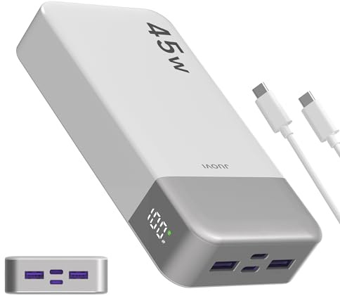 JUOVI Bateria Externa Carga Rapida, 45W Power Bank 20000mah Powerbank