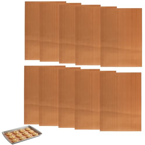 10 Pcs 30x40cm Silicone Baking Sheets, Reusable Silicone Baking Mats for Bread Cookies Pastries Meat, Non-Stick Baking Mat Oven Liner for Home Ovens Bakeries Studios