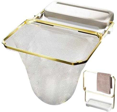 Support en pour filtre d'évier – Panier à filtre, évier de cuisine polyvalent, cadre antirouille avec 50 sacs en, rangement pour éponge, outil d'organisation de cuisine pour la vaisselle
