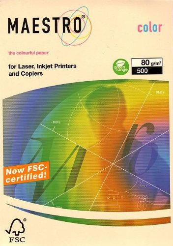 Kopierpapier Creme A3 80G 500Bl pastell Kopierer/Laser/Inkjet