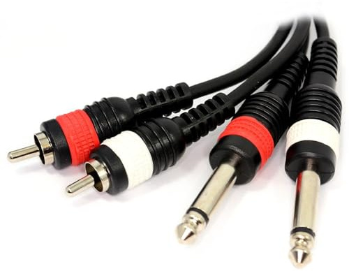 kenable PULSE 2 x 6.35mm Mono Plugs to Phono Plugs OFC Cable 50cm