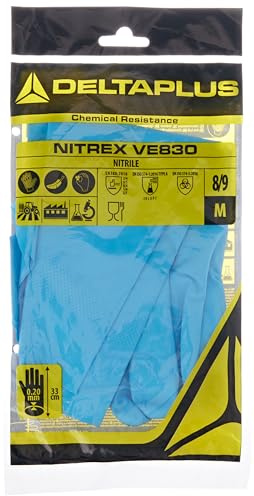 Deltaplus VE830BL08 Nitril-Handschuh Nitrex 830, Blau, Größe 8/9