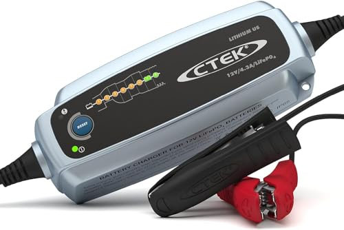 CTEK Lithium Charger, 12V 14.4V, 4.3A, IP65, 5Ah-60Ah, Silver/Black