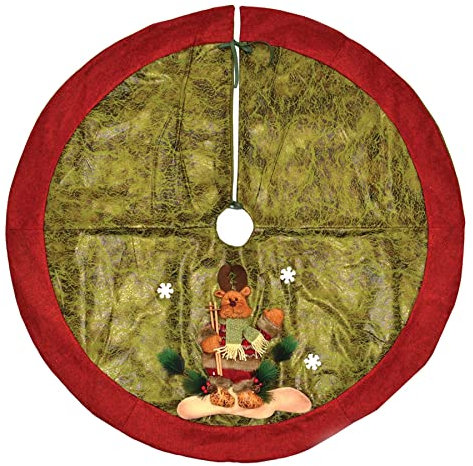 Copertura per base dell'albero di Natale, con renna 3D, realizzata a mano, larghezza 122 cm, perfetta per decorazioni per la casa e le vacanze
