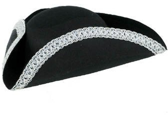PARTY DISCOUNT Hut Dreispitz, schwarz / silber