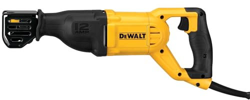DEWALT Reciprocating Saw, 12 Amp, 2,900 RPM, 4-Position Blade Clamp, Variable Speed Trigger, Corded (DWE305)