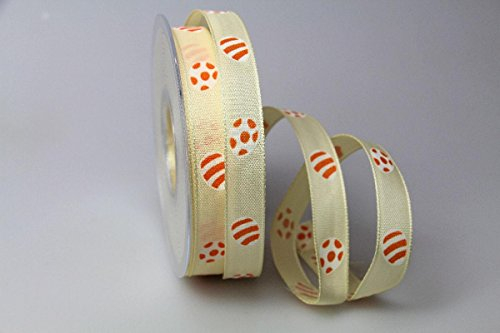 Christa-Bänder Dekoband Osterei gelb 15mm mit Draht