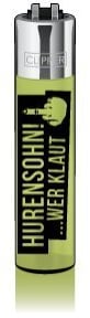 CLIPPER® Feuerzeug - Hurensohn wer klaut - green