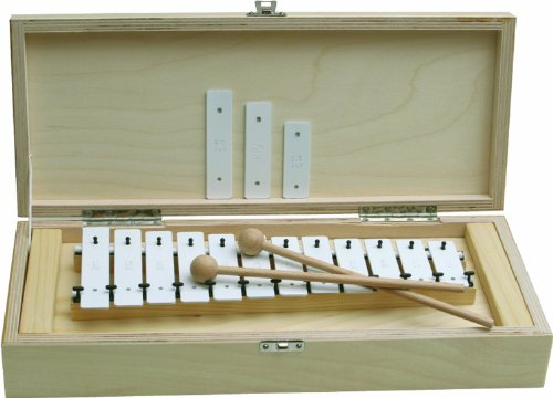 Goldon 11045 12 Plus 3-fach Sound Teller Metallophon, Holz, Weiß