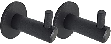 Kon-fort Home Handtuchhaken Graphit Bad 2 Stück Design aus Edelstahl AISI 304 Matt Graphitgrau Zum Bohren.