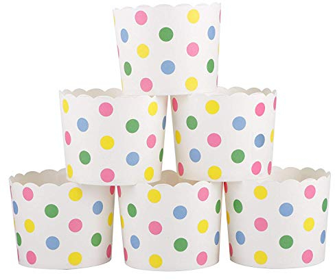 Webake Muffin Papierförmchen Cupcake Formen Papier 50 Stück Muffinförmchen in Bunten Tupfen für Muffin Cupcake