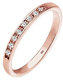 Elli DIAMONDS Ring Damen Klassisch Edel mit Diamant (0.08 ct.) in 925 Sterling Silber