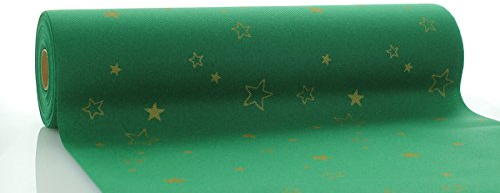 Sovie HORECA Tischläufer Liam Grün aus Linclass Airlaid, Weihnachtstischläufer stoffähnlich, ideal für Winterfeiern, Advent & Weihnachten, 40cm x 24m, 1 Stück