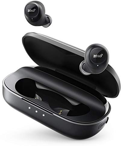 ZOLO Liberty Écouteurs sans Fil Bluetooth 5.0 avec Membrane Graphène, 100 Heures d'autonomie, Technologie Anti Transpiration et Micro pour Assistants vocaux intelligents - Nouvelle Version