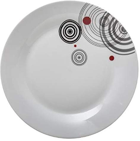 Secret de Gourmet - Lot de 6 Assiettes Plates Blanc 27cm Porcelaine Instant