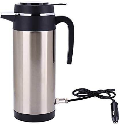 Portable 850ml 24V Travel Car Electric Kettle Water Heater Fast Boiling with Cigarette Lighter Socket, Fuse for Tea Coffee Drinking