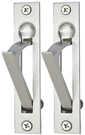 QCAA Solid Brass Edge Pull, 4, Satin Nickel, 2 Pack, Made in Taiwan