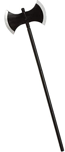 ATOSA hacha decorativa desmontable negra doble hoja 105 cm halloween