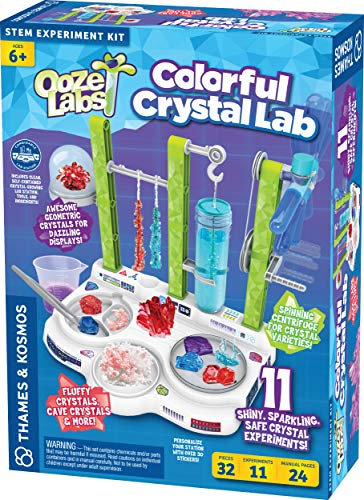 Thames & Kosmos Ooze Labs - Kit de experimentos Stem de Cristal Colorido y configuración de Laboratorio, Impresionantes Cristales geométricos, Pantallas deslumbrantes, con 11 experimentos Brillantes,