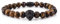 Akitsune Regis Perlenarmband - Armschmuck Damen Herren Beads Löwe - Mattschwarz - Tigerauge Gelb - 18cm