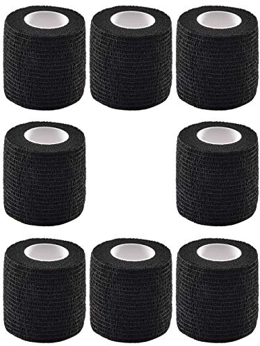 8 Rollen Elastische wasserdichte selbstklebende Bandage Tape Adherent Wrap für Tattoo Machine Grip Zubehör Tattoo Grip Cover und Tape für Sport Finger Wrist, Binde Für Haustiere 5cm X 4.5m