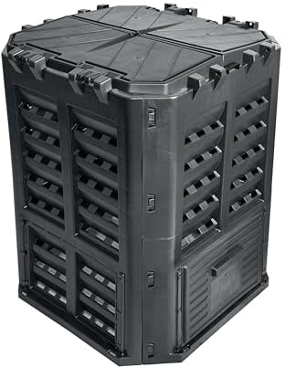 Composteur de jardin 360L BRIXO KOMPOBOX Végétaux pelouse Humus Déchets cuisine 69 x 69 x H84 cm