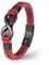 UNIQAL | Unendlichkeit Leder Armband INFINITY Herren | Edelstahl/Echtleder Schwarz und Braun + Geschenk Etui box (Rot, 19)