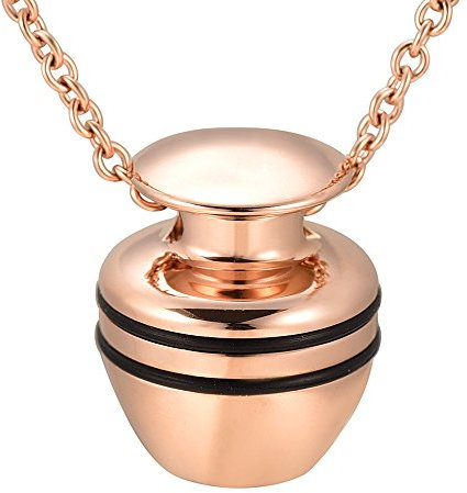 TIANZXS Stainless Steel Urnen Memorial Asche Aufbewahrungs Einäscherung Schmuck für Asche Locket Pednant Edelstahl Geschenk Rose Gold