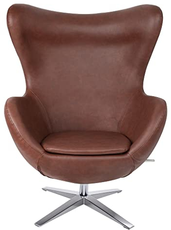 Designer Inspiration Ei Sessel Kunstleder - viele Farben (Braun Vintage)