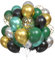 Togvu Green Black Balloons Pack of 60, Dark Green Black Metallic Green Gold Silver Latex Balloons with Gold Confetti for Video Game Party, Wedding, Jungle Safari Theme Birthday Decoration