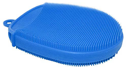 Nerthus FIH 1049 Guante de Cocina de Silicona, tipo Estropajo de Cocina de Silicona, ideal para superficies delicadas, Azul