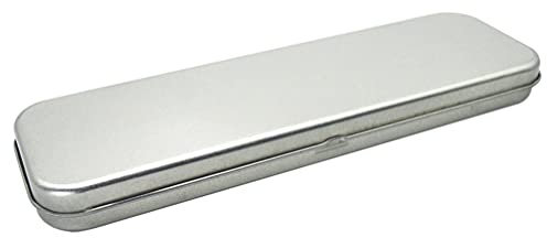 STOBOK Fer Fer Blanc Crayon Cas Boîte à Crayons en Métal Boîte Rectangulaire en Métal Rectangulaire en Stylo Boîte Cas de Stockage en Blanc e Vide Boîte