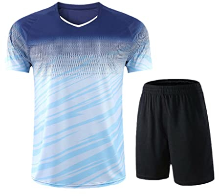 Herren Badminton Wear Kurzarm Shirt Schnelltrocknend Atmungsaktiv Shorts Wettkampf Trainingsanzug Sportswear, Nr. 2, M