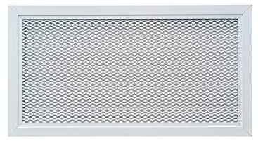 Griglia di Ventilazione in Alluminio Perforato con Rete 40 x 20 cm Metallica Verniciata a Polvere di Colore Bianco RAL9016, Griglia di Ventilazione in Metallo Bianco per Esterni/Interni.