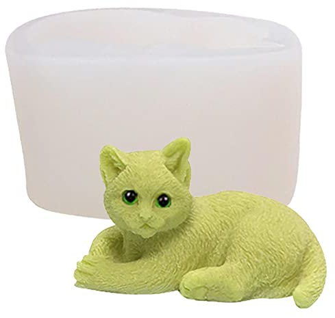 3D-Silikonform mit Katze, schlafende Katze, Silikonformen für Kerzen, Seife, Tier, Epoxidguss, Gips, Betonform, DIY, Kunst, Bastelset, Heimdekoration Keloc