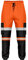 Pantaloni della Tuta da Lavoro da Uomo di Tendenza Babz ad Alta visibilità con Polsini con Nastro Riflettente Bicolore Arancione/Nero